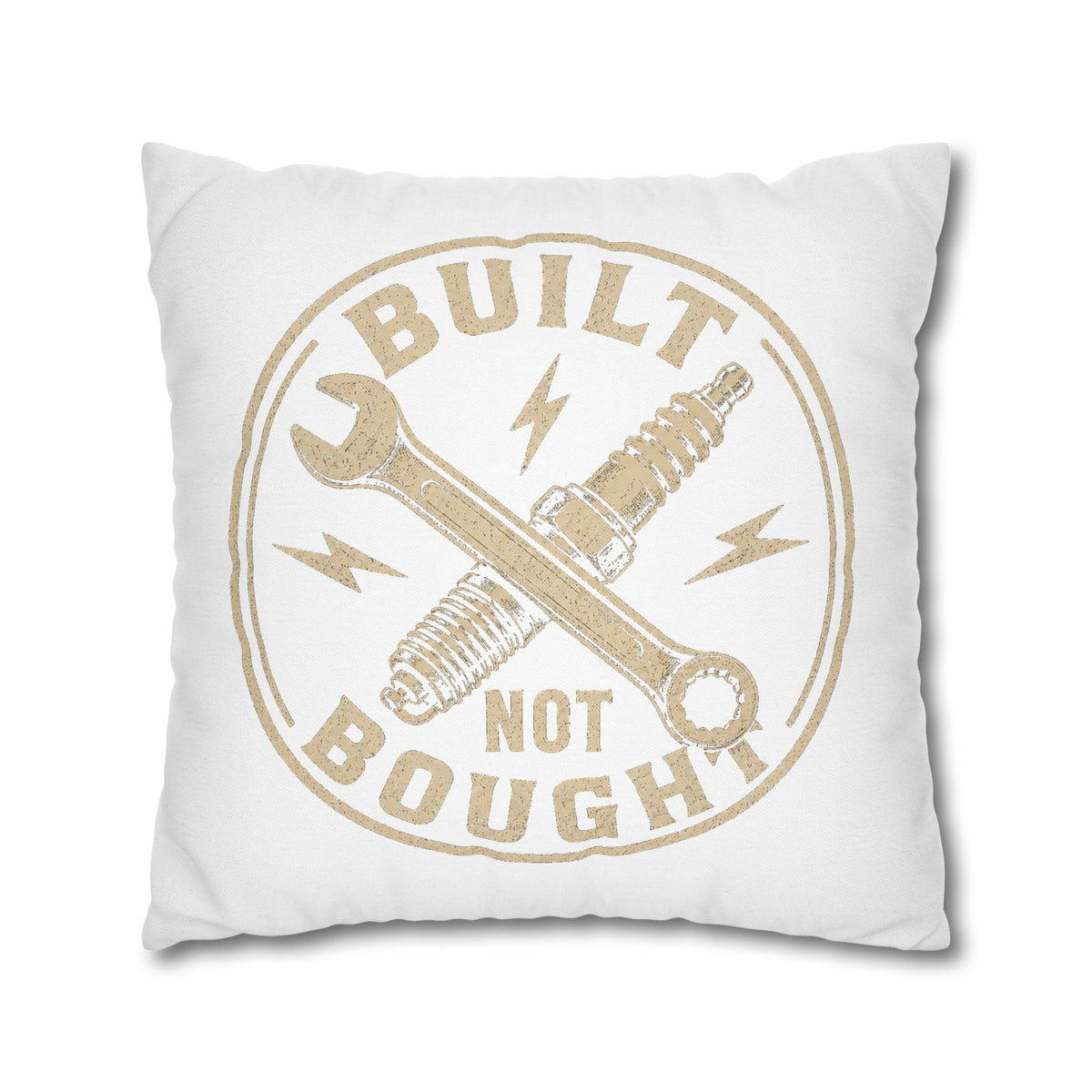 Built Not Bought Garage Milo Bailey Dog Dad Mom Pillowcase — Mechanic Tool Spark Plug Accent Pillowcase