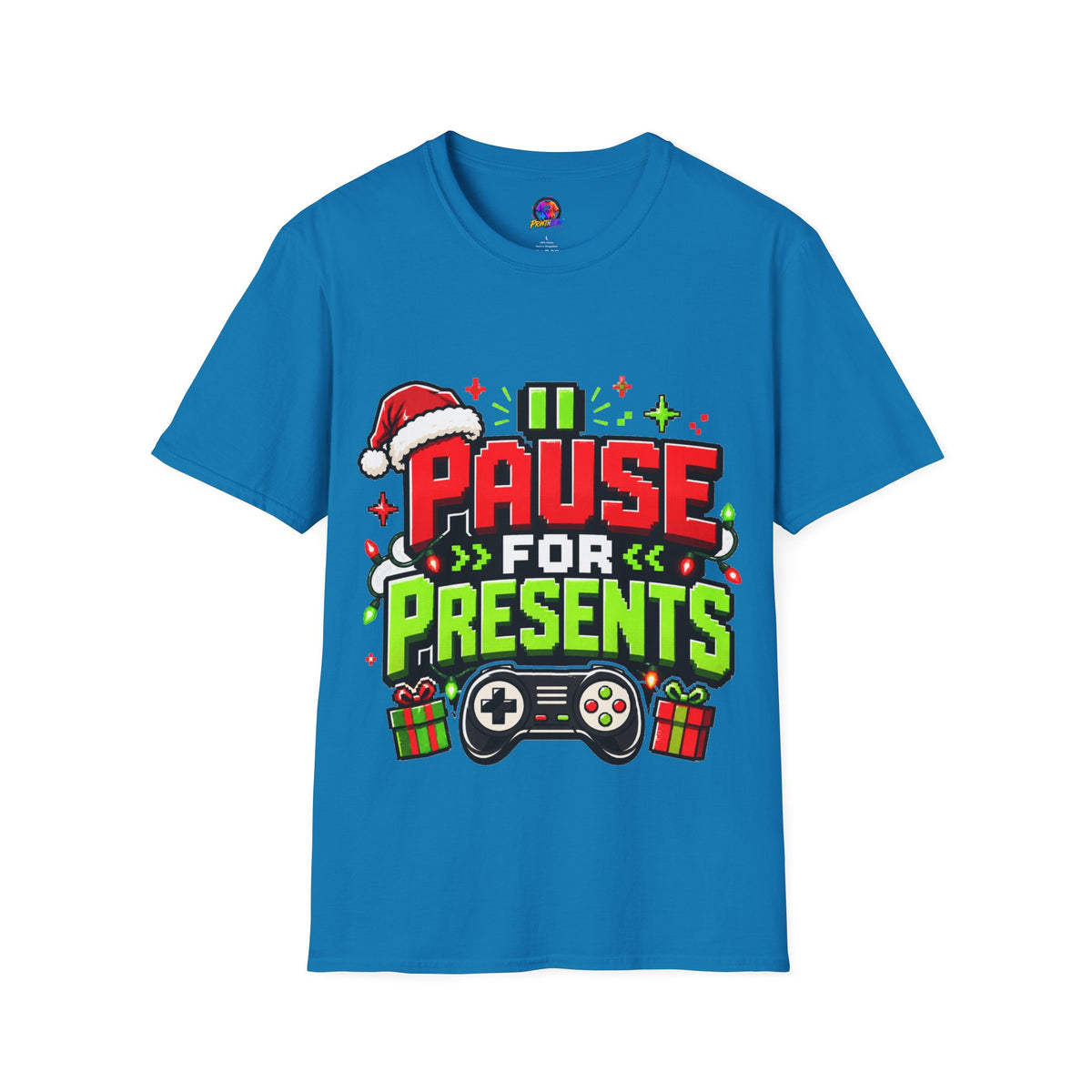T-Shirt — "Pause for Presents" Christmas Gamer Tee