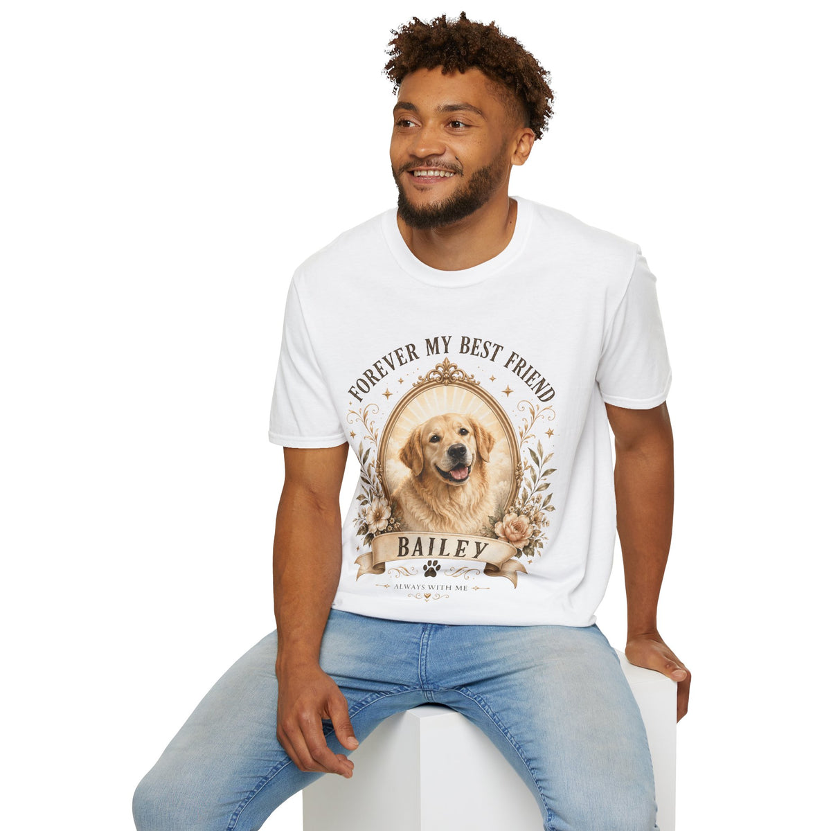 Dog Memorial T-Shirt — "Forever My Best Friend" Personalized Pet Tribute
