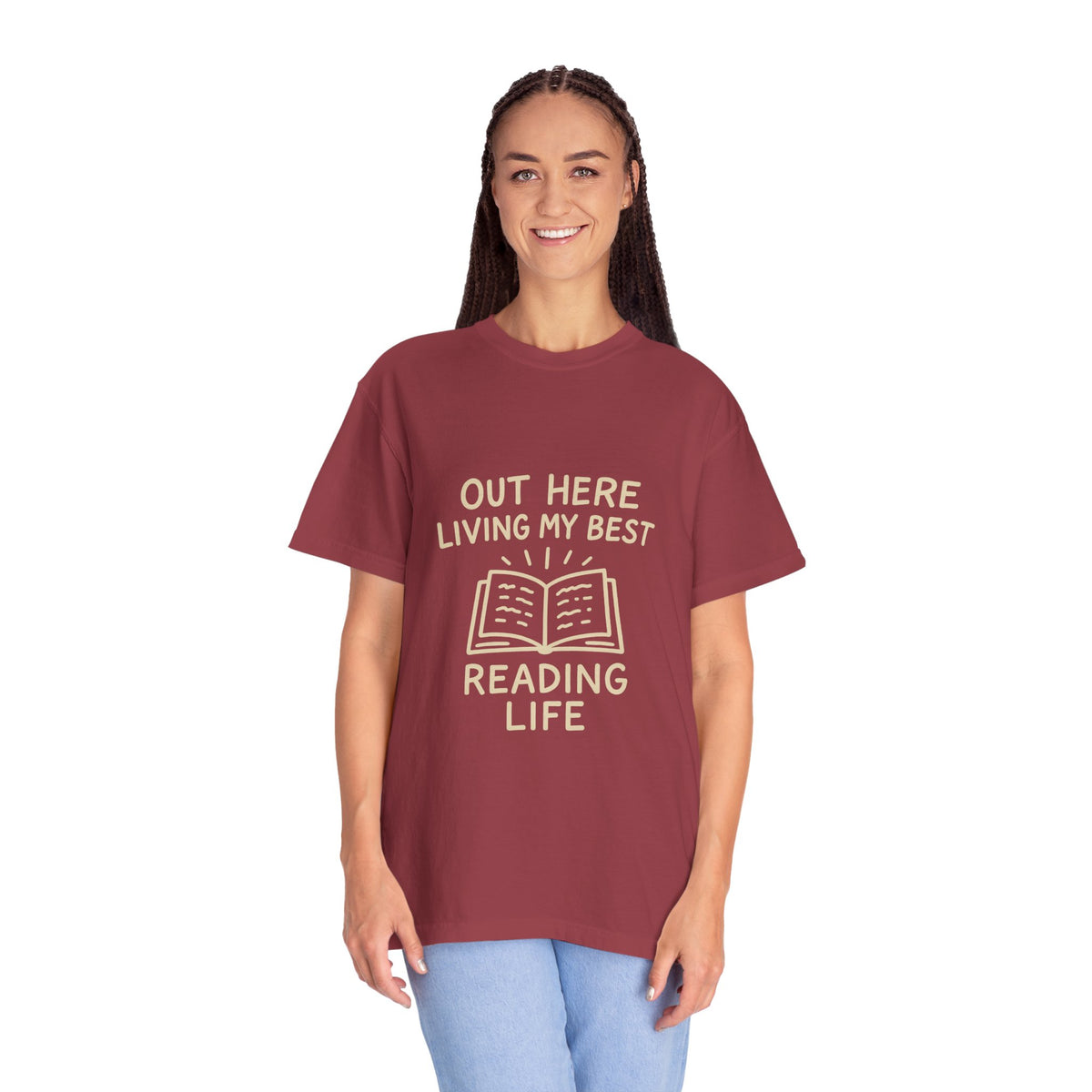 Reading Life T-Shirt — "Out Here Living My Best Reading Life" Book Lover Tee - Trending Now - October 2026