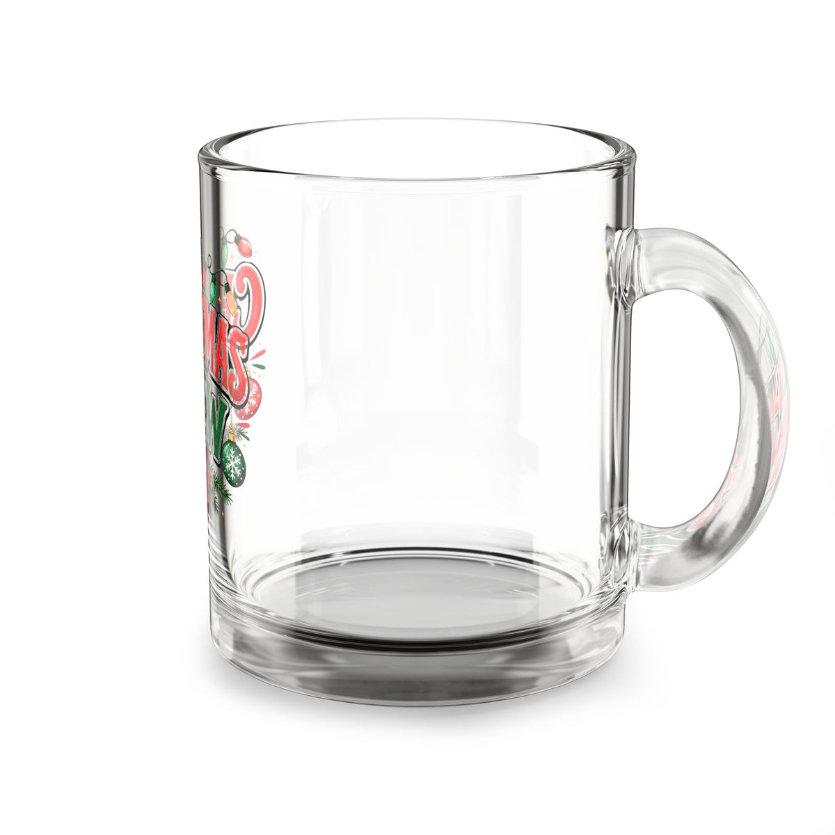 Christmas Glass Mug 10 oz Christmas Crew Glass Mug — 10 oz Festive Holiday Coffee Cup