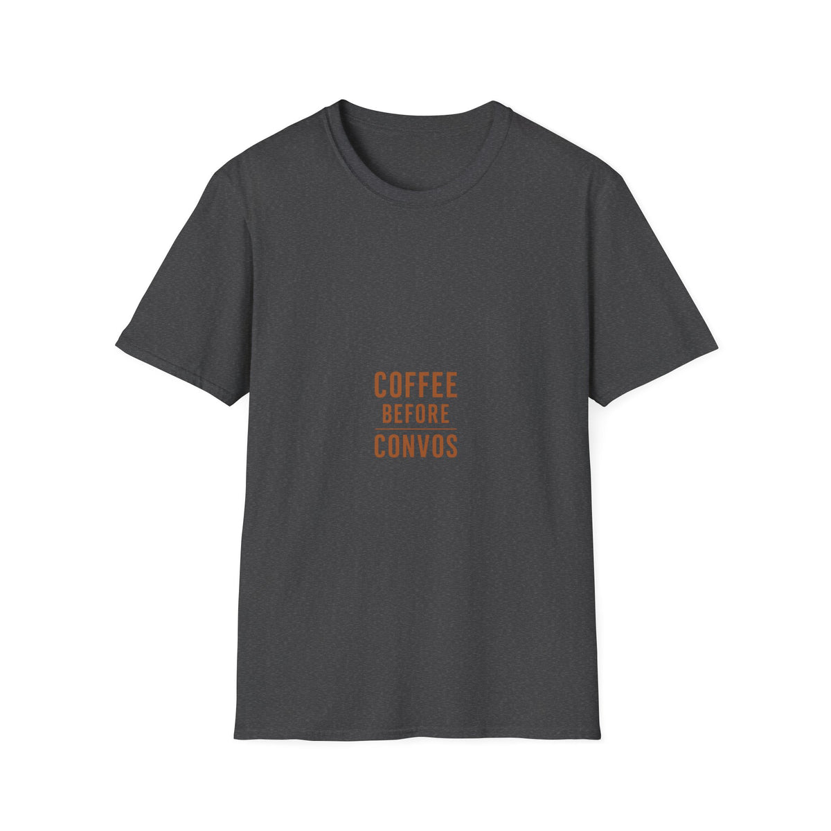 Coffee Before Convos Minimalist Typography T-Shirt, Funny Morning Caffeine Slogan Tee - Trending Now - September 2026