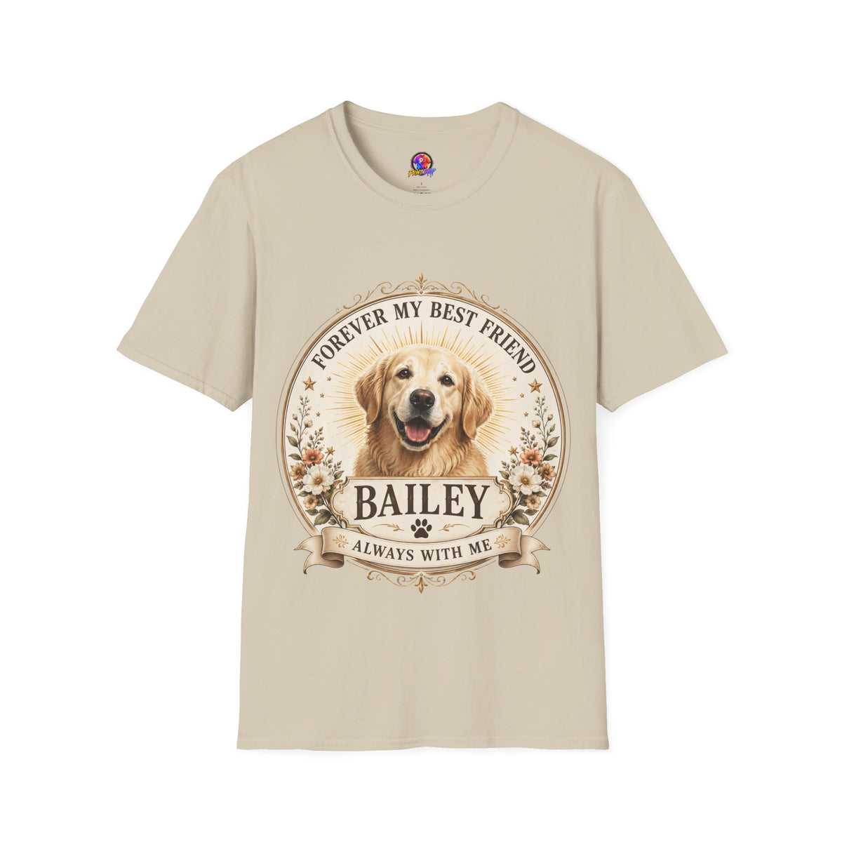 Dog Lover T-Shirt — “Forever My Best Friend” Personalized Golden Retriever Tee