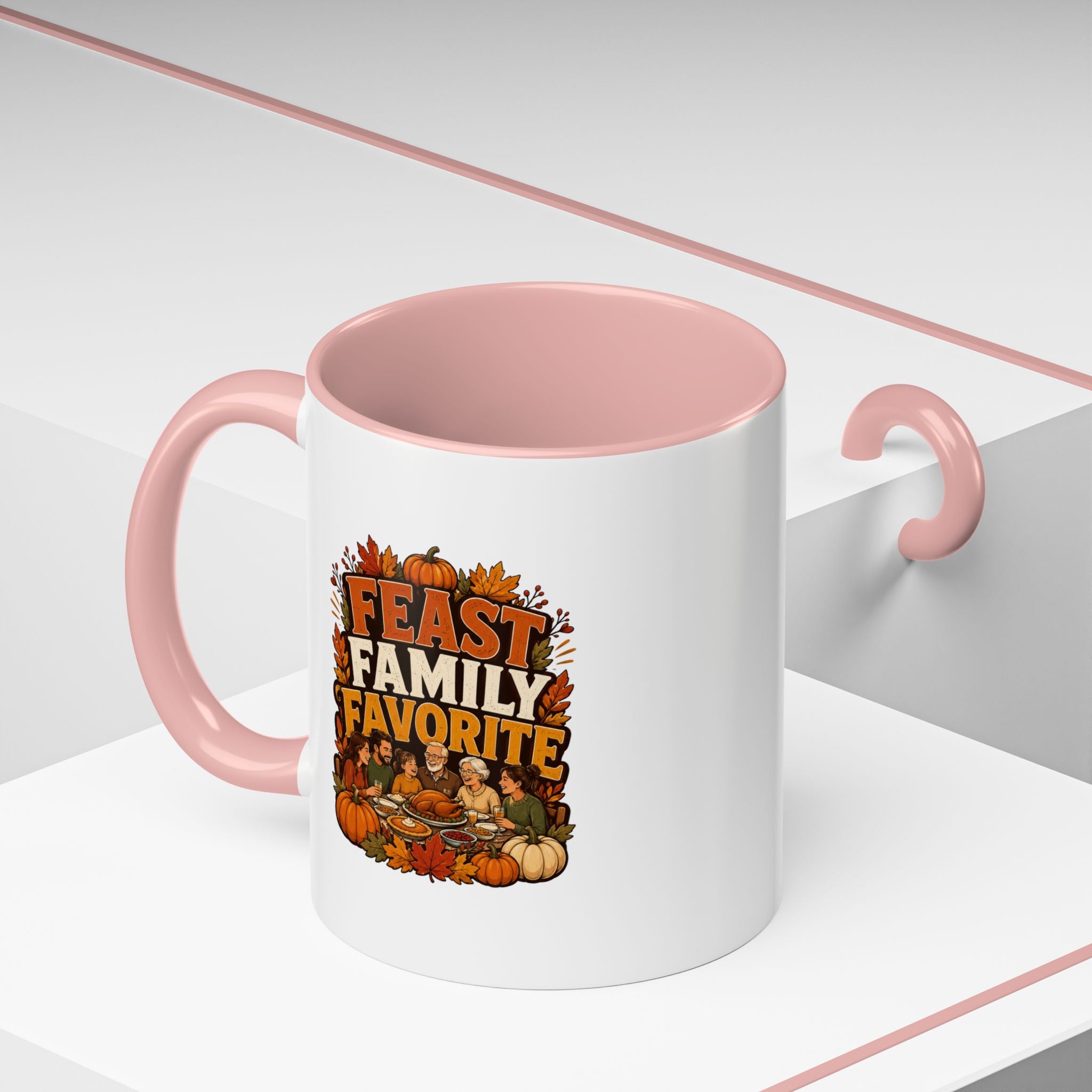 Thanksgiving Mug Feast Family Favorite Coffee Mug — Thanksgiving Pumpkin Autumn Design