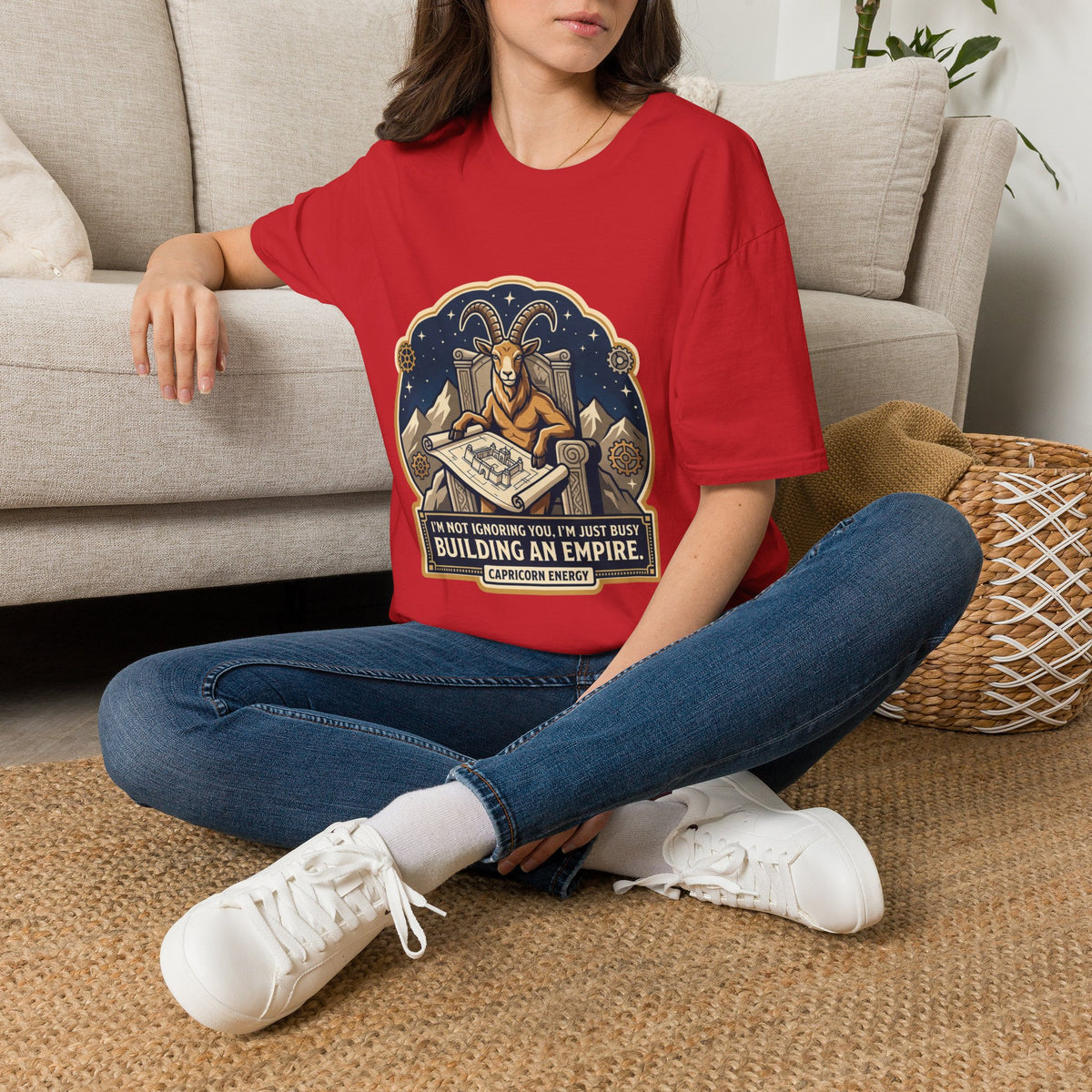 Capricorn Zodiac T-Shirt — "Building an Empire" Goat Horoscope Tee