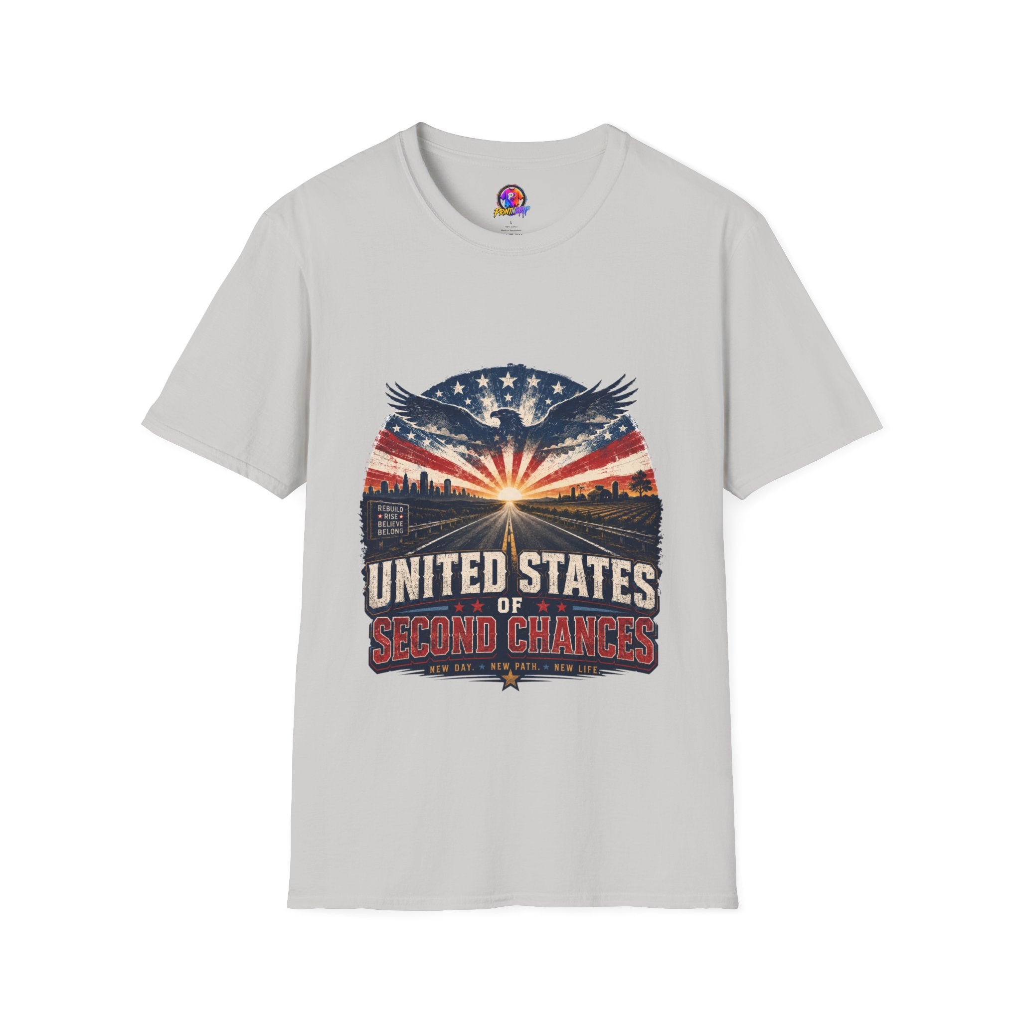 Patriotic Eagle T-Shirt — United States Skyline Vintage Flag Design