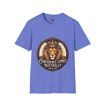 Leo Zodiac Lion T-Shirt — "Confidence Comes Naturally, I'm a Leo" Astrology Tee