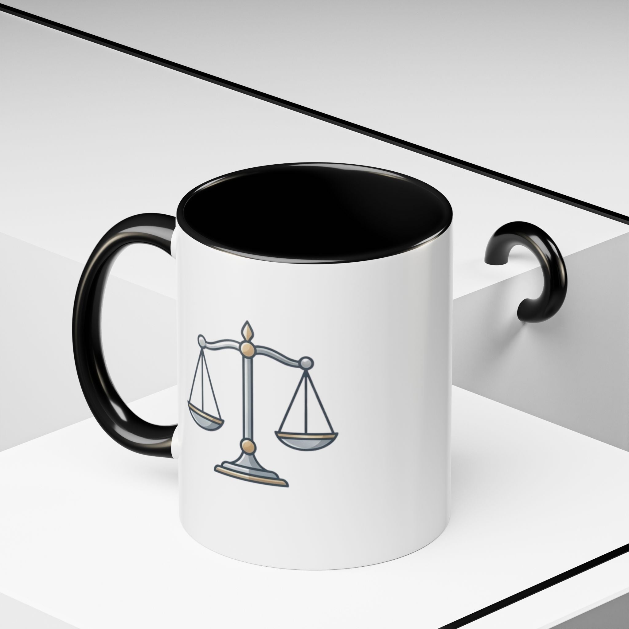 Libra Scales Accent Coffee Mug — Zodiac Libra Horoscope Gift
