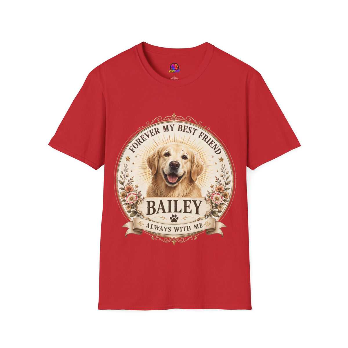 Dog Lover T-Shirt — “Forever My Best Friend” Personalized Golden Retriever Tee