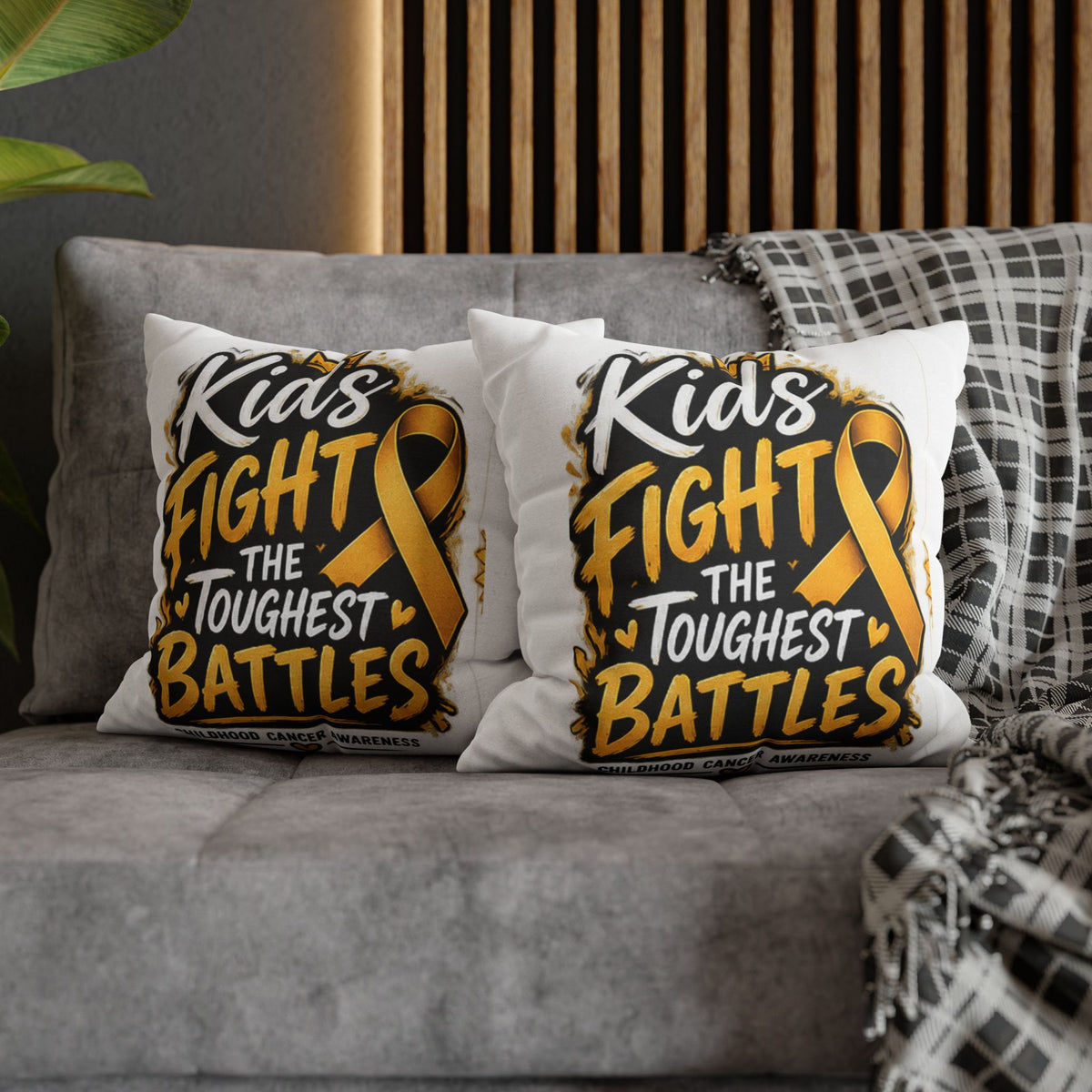 Kids Fight the Toughest Battles Childhood Cancer Awareness Pillowcase