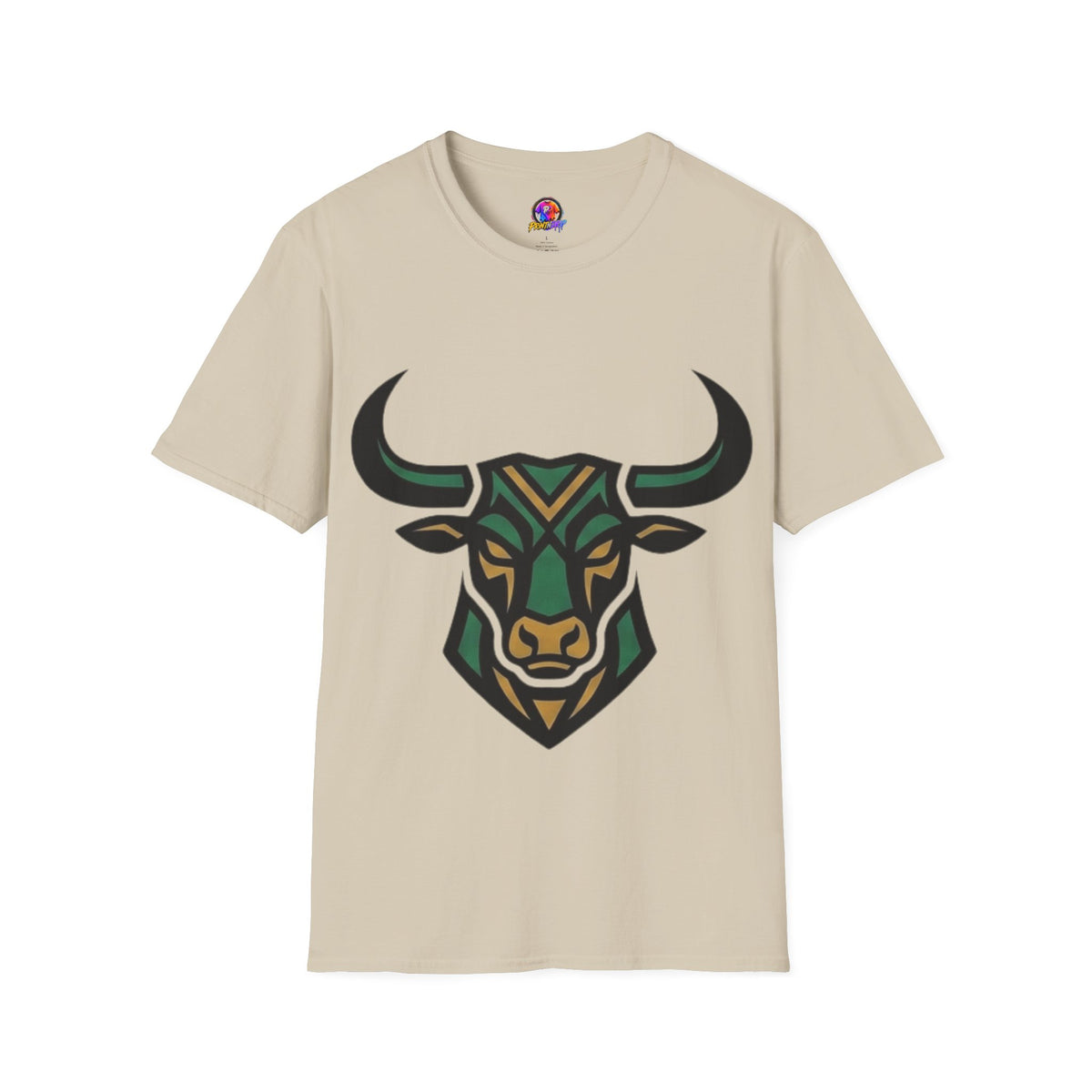 Bull Head Graphic T-Shirt — Tribal Geometric Rodeo Tee