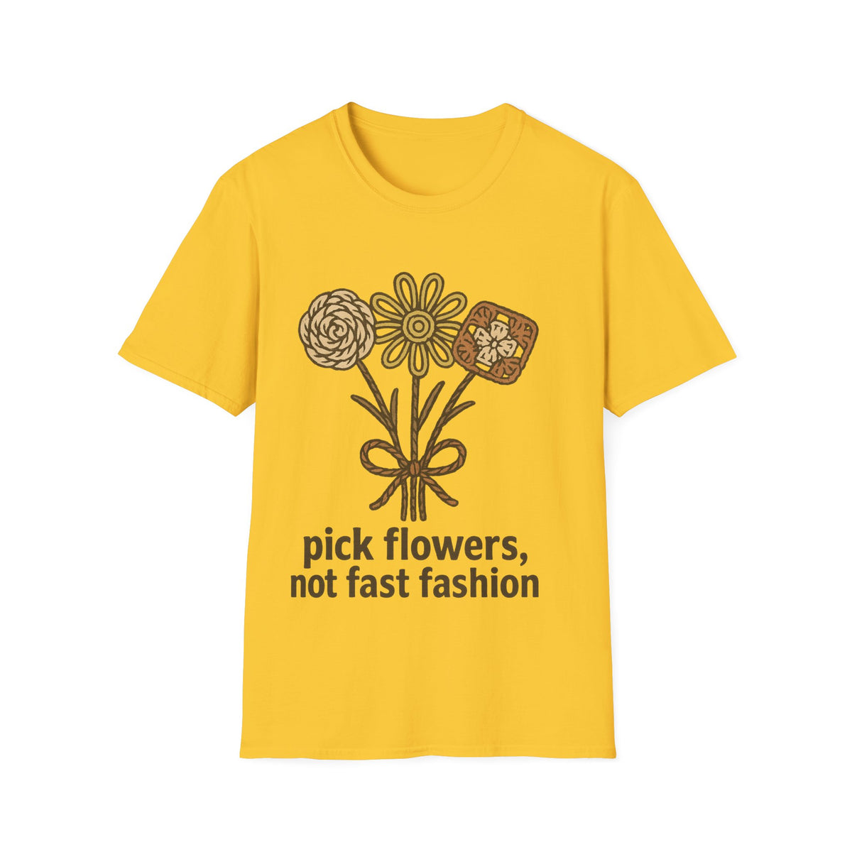 "Pick Flowers Not Fast Fashion" Eco Tee | Botanical Sustainable T-Shirt - Trending Now - September 2026