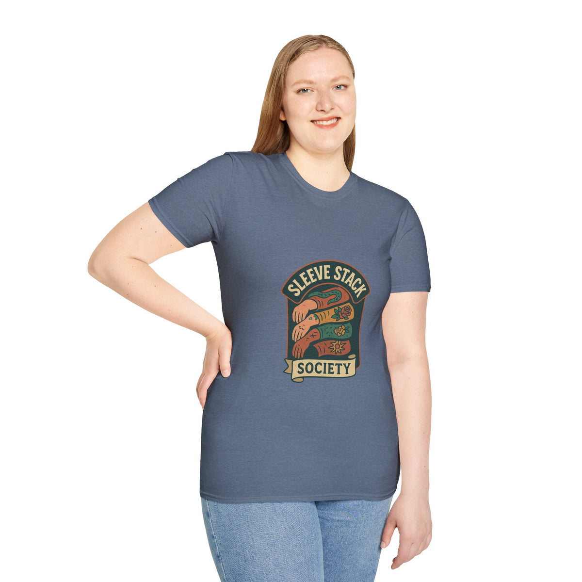 Sleeve Stack Society T-Shirt — Vintage Tattoo Sleeve Graphic Tee - Trending Now - October 2026