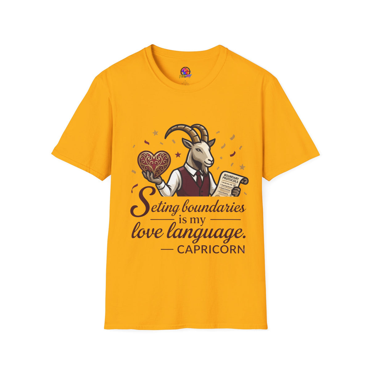 Capricorn T-Shirt — "Setting Boundaries is My Love Language" Zodiac Goat Tee