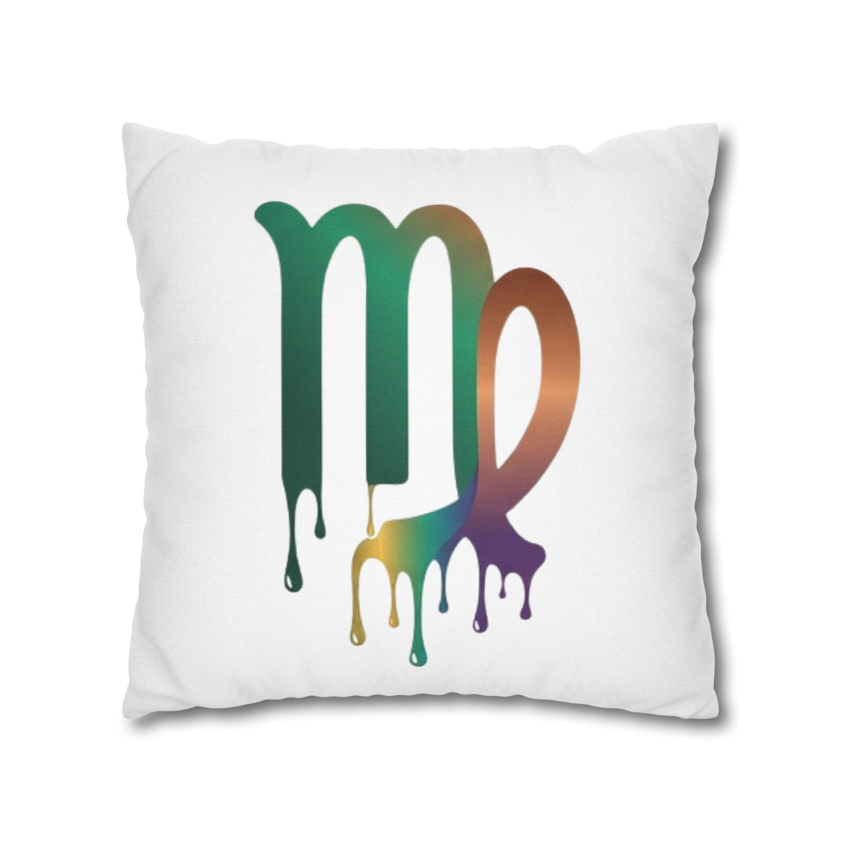 Virgo Zodiac Drip Pillowcase — Colorful Astrology Square Throw Pillow Cover