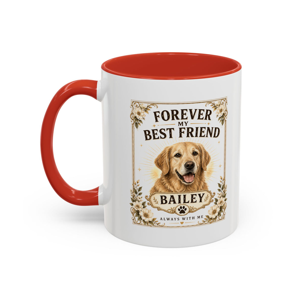 Milo Bailey Dog Dad Mom Forever My Best Friend Dog Mug — Personalized Golden Retriever Coffee Cup