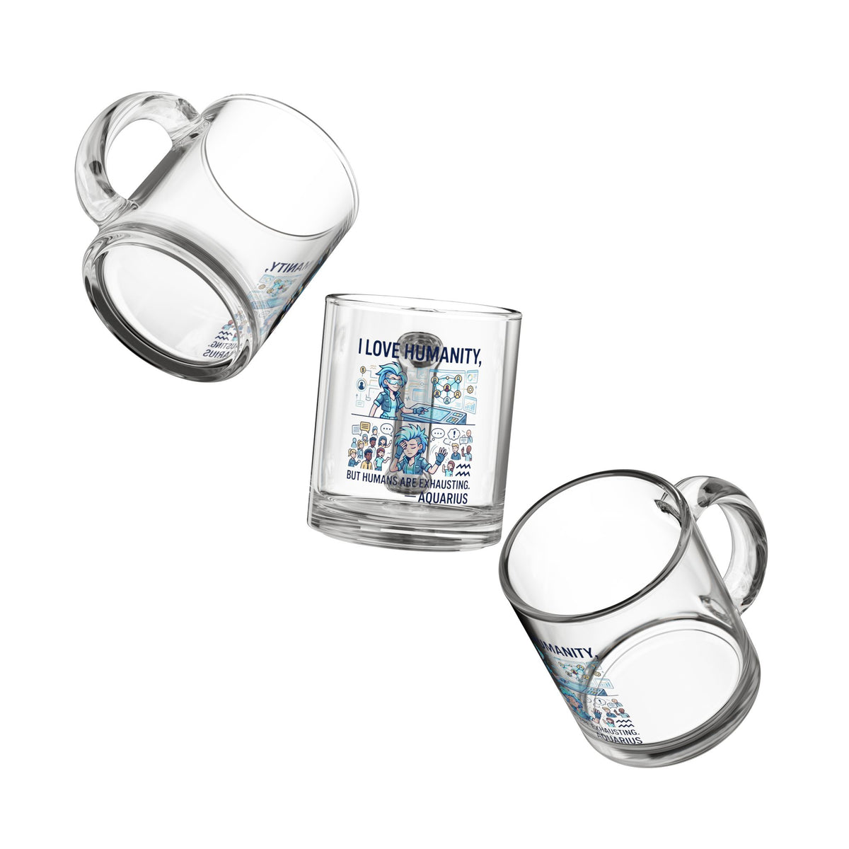 Aquarius Glass Mugs