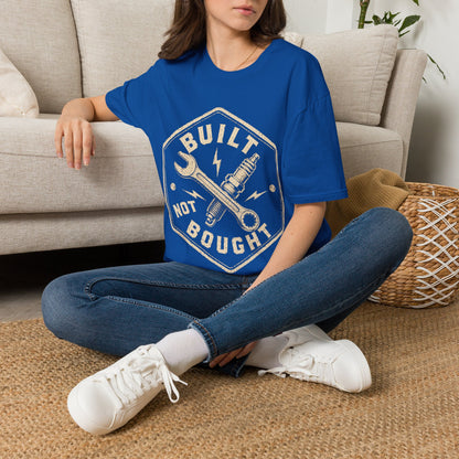 Built Not Bought T-Shirt — Vintage Mechanic Wrench & Spark Plug Tee