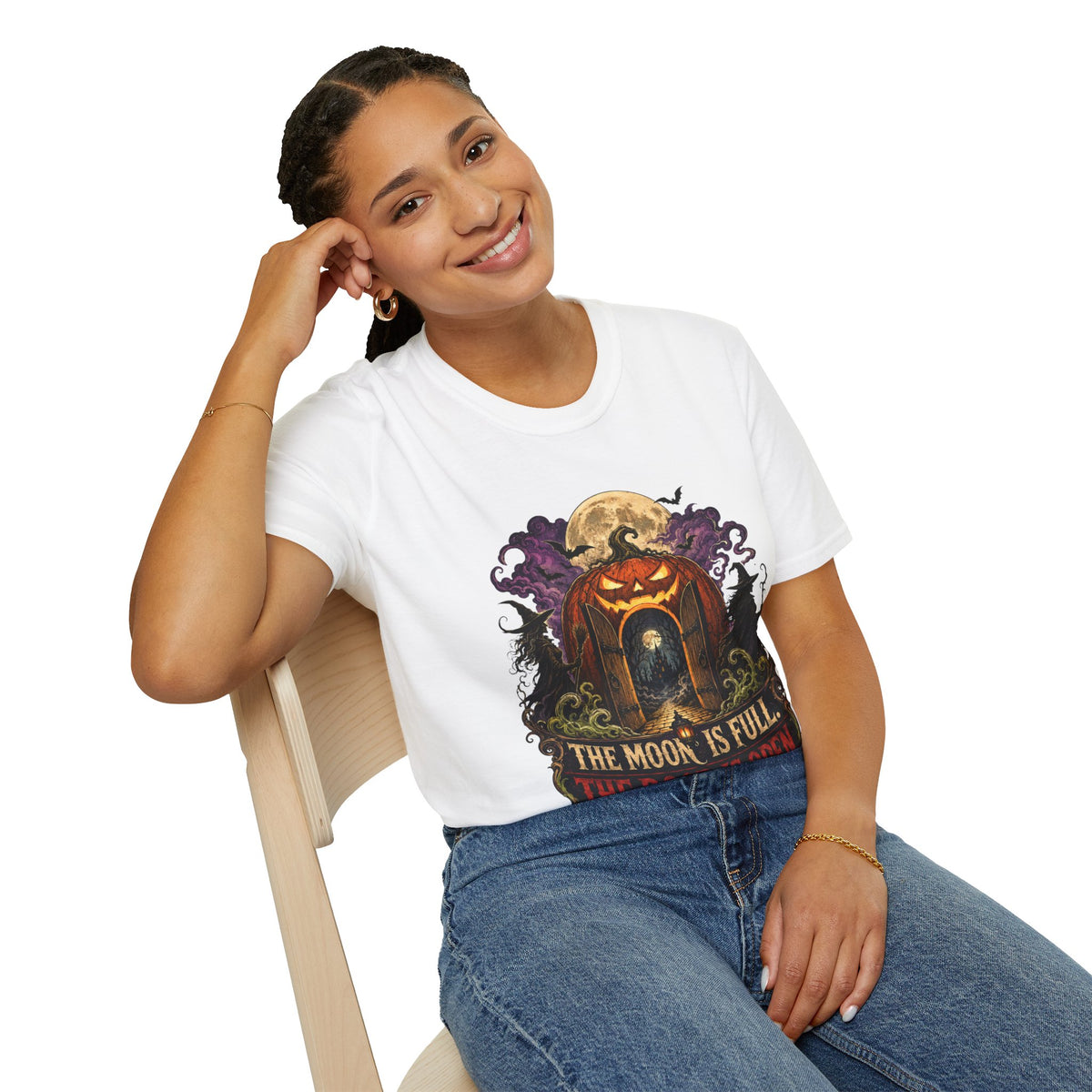 Halloween The Moon Is Full Unisex Softstyle T-Shirt