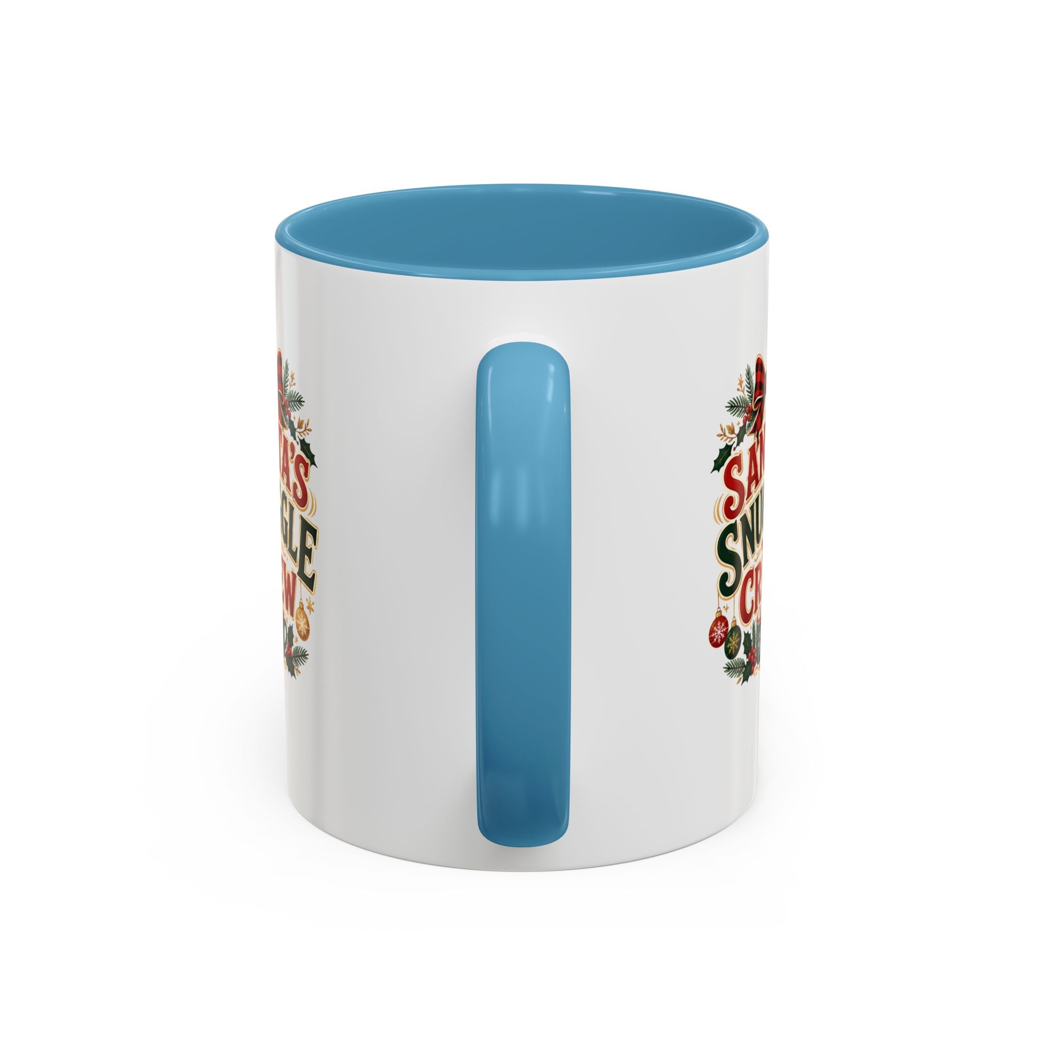 Santa’s Snuggle Crew Accent Coffee Mug — Holiday Christmas Cocoa Cup