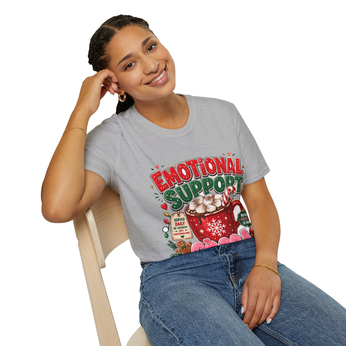 Emotional Support Cocoa T-Shirt — Holiday Hot Chocolate Graphic Tee