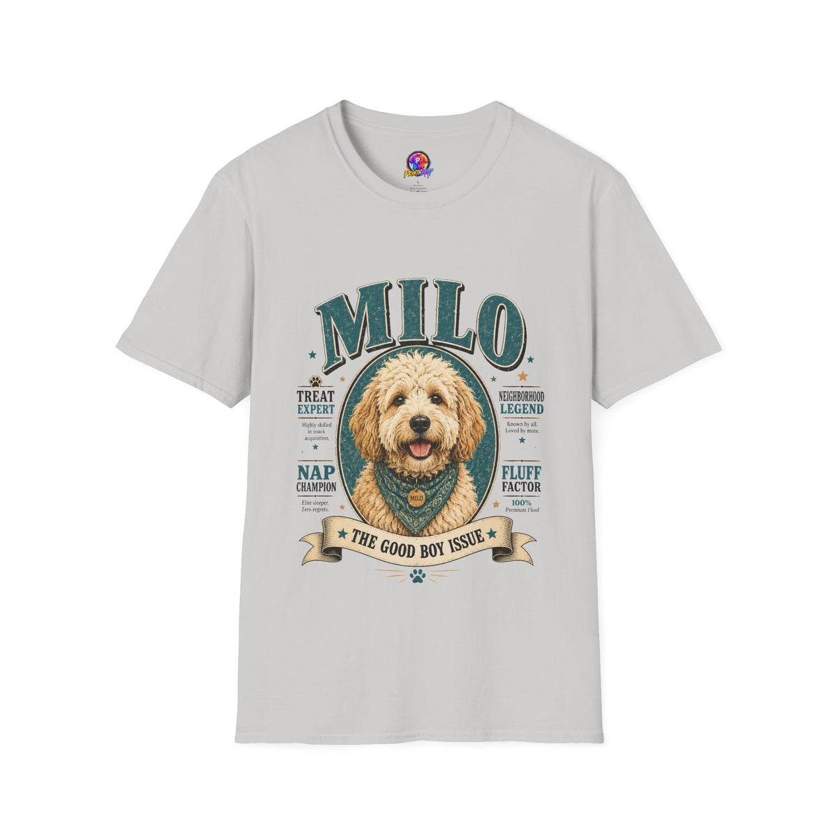 Dog Lover T-Shirt — "MILO" Personalized Pet Portrait Tee