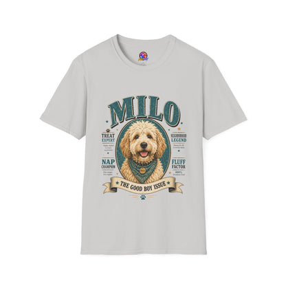 Dog Lover T-Shirt — "MILO" Personalized Pet Portrait Tee