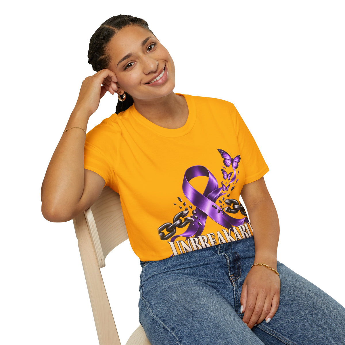 Unbreakable Purple Ribbon T-Shirt —Domestic Violence  Awareness Support Tee