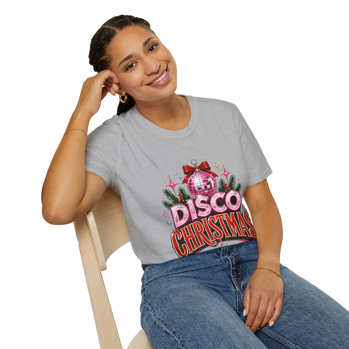 Disco Christmas T-Shirt — Retro Glitter Ornament Holiday Tee
