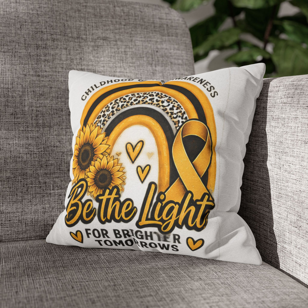 Childhood Cancer Awareness Pillowcase — "Be the Light for Brighter Tomorrows"