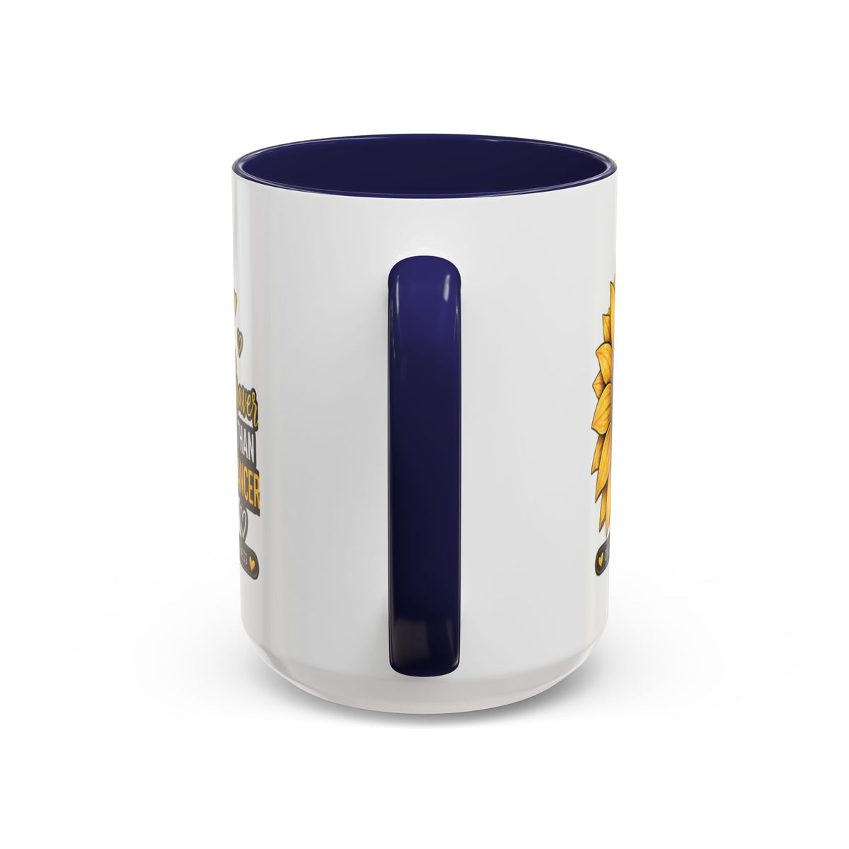 Childhood Cancer Awareness Mug — "Braver Than Cancer" Sunflower & Gold Ribbon