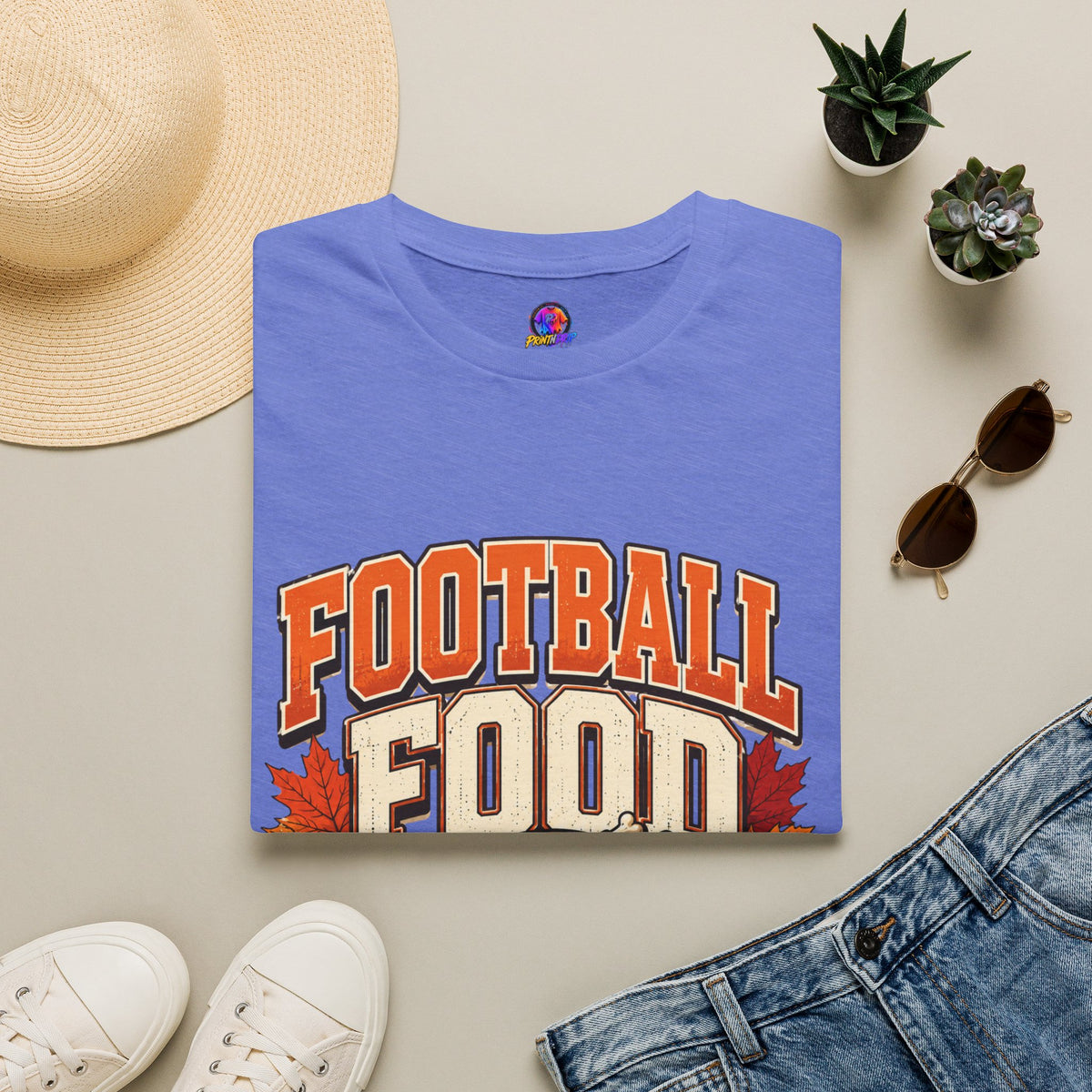 Thanksgiving T-Shirt Football Food Family T-Shirt — Thanksgiving Tailgate Tee for Fans