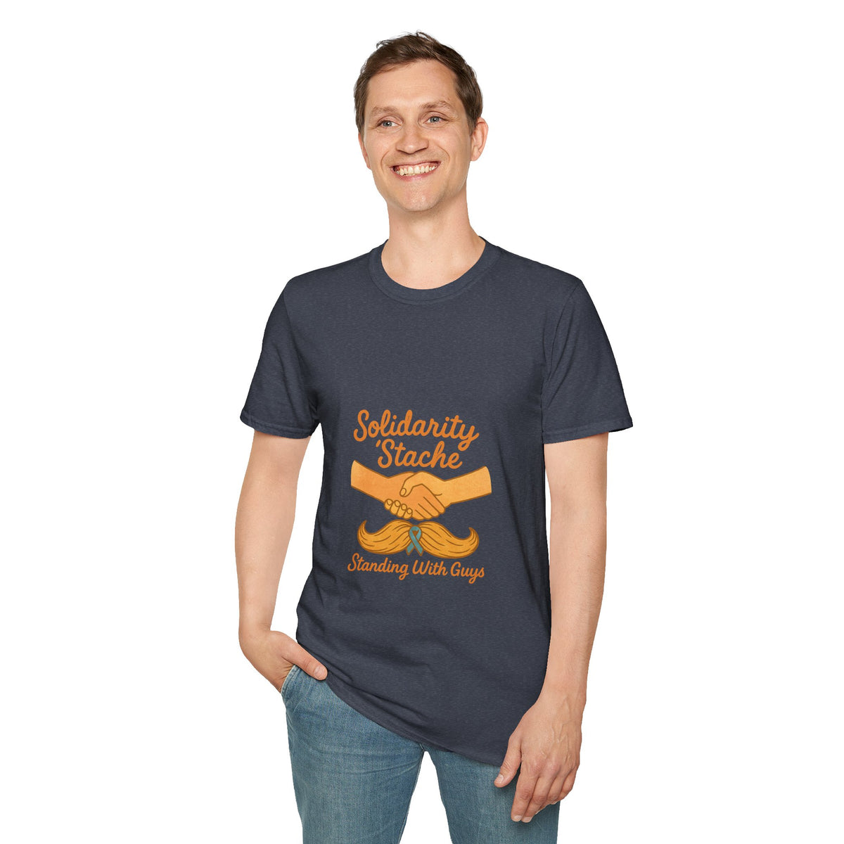 T-Shirt — Solidarity Stache Orange Mustache Graphic (Movember Support) - Trending Now - October 2026