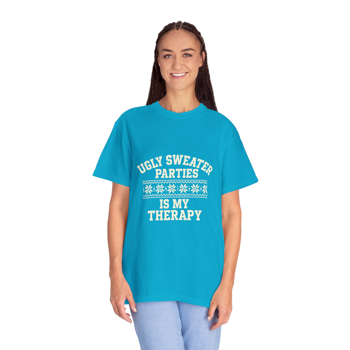 Ugly Sweater Parties Is My Therapy T-Shirt - Trending Now - October 2026