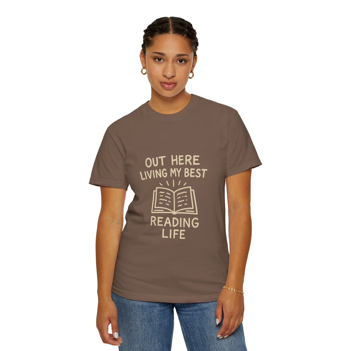 Reading Life T-Shirt — "Out Here Living My Best Reading Life" Book Lover Tee - Trending Now - October 2026