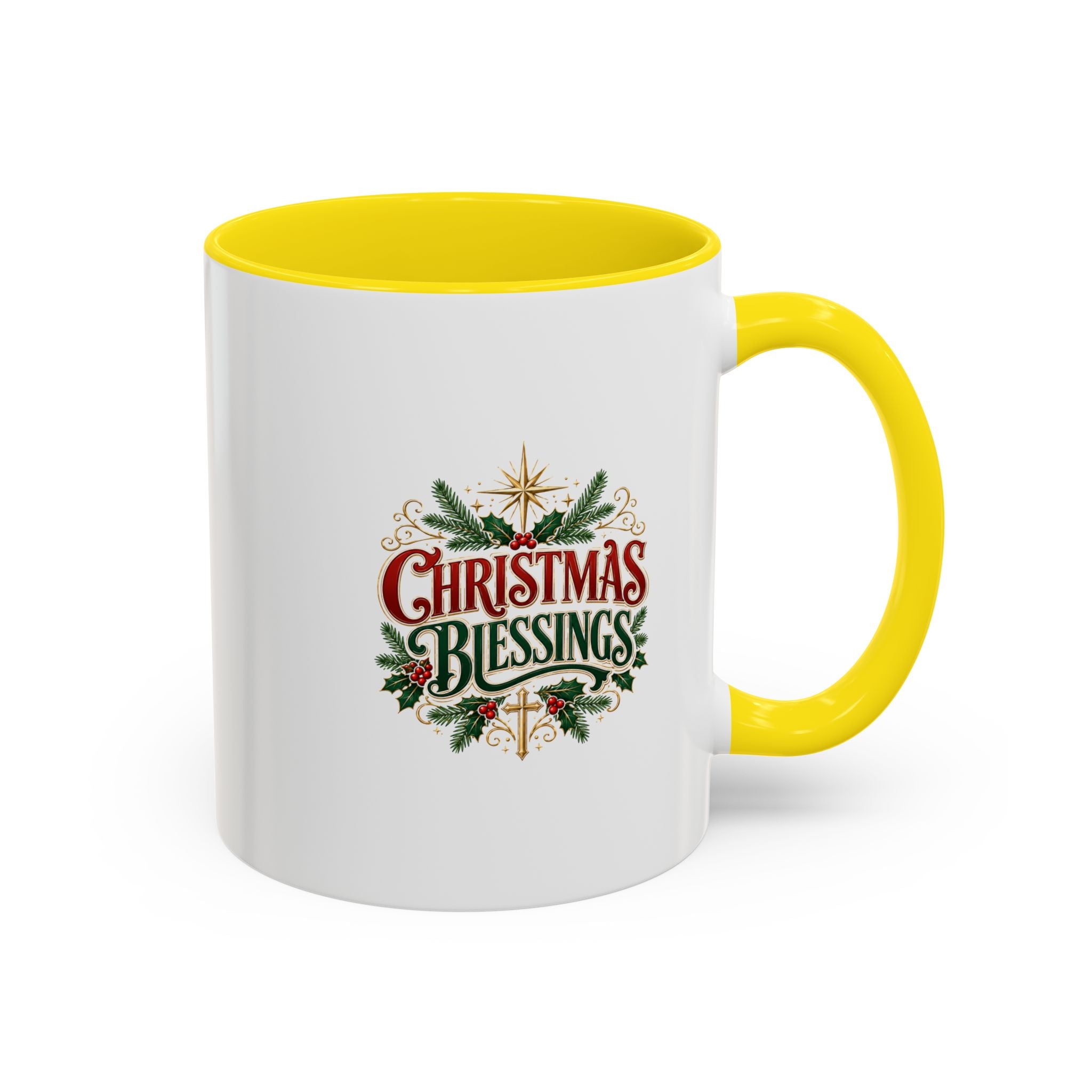 Christmas Blessings Accent Coffee Mug – Festive Holiday Tea & Coffee Cup