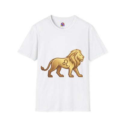 Leo Zodiac Lion T-Shirt — Gold Astrology Tee for Leo Birthdays & Zodiac Fans