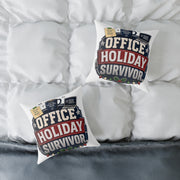 Modern Day Christmas Office Holiday Survivor Pillow