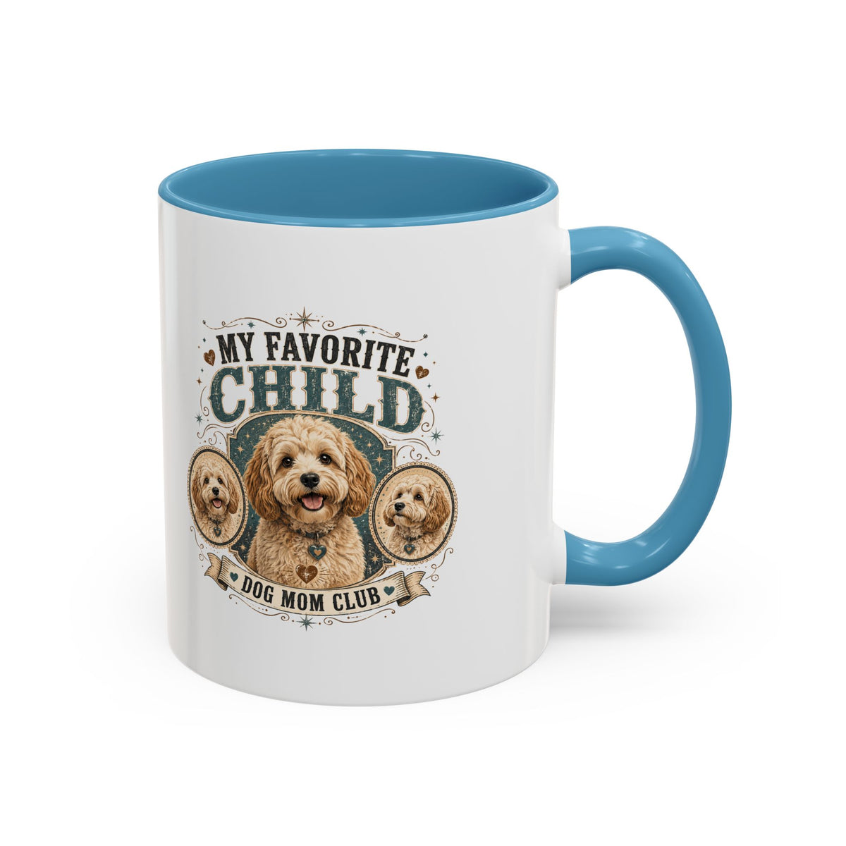 Milo Bailey Dog Dad Mom Dog Mom Coffee Mug — “My Favorite Child” Doodle Dog Portrait Accent Mug