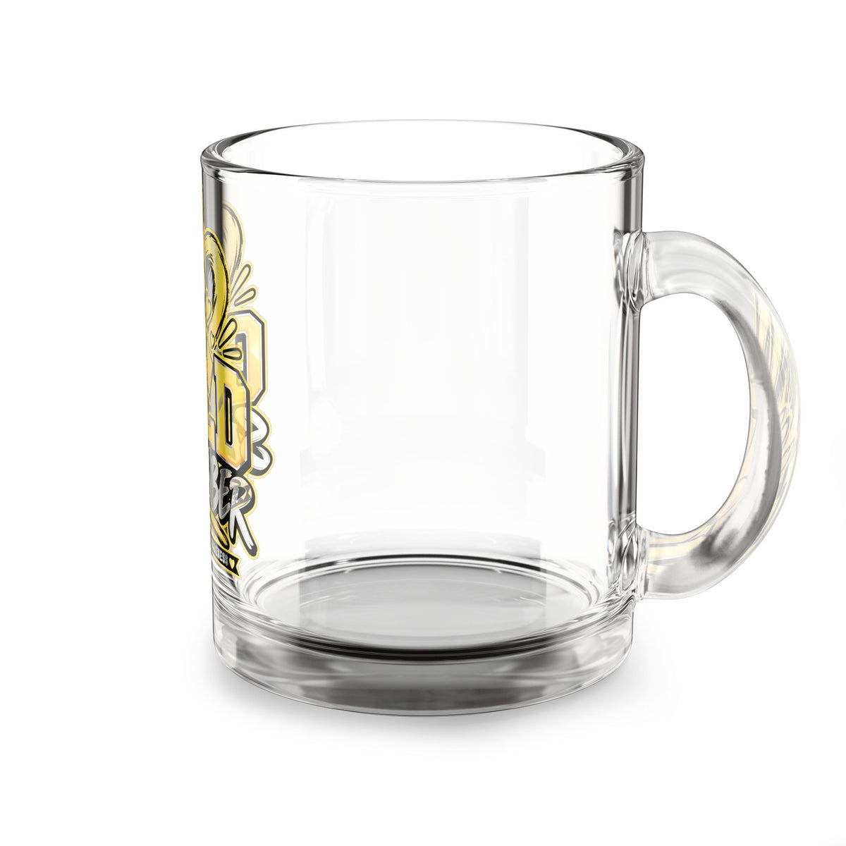 Gold September 10oz Glass Mug — Childhood Cancer Awareness Ribbon Design