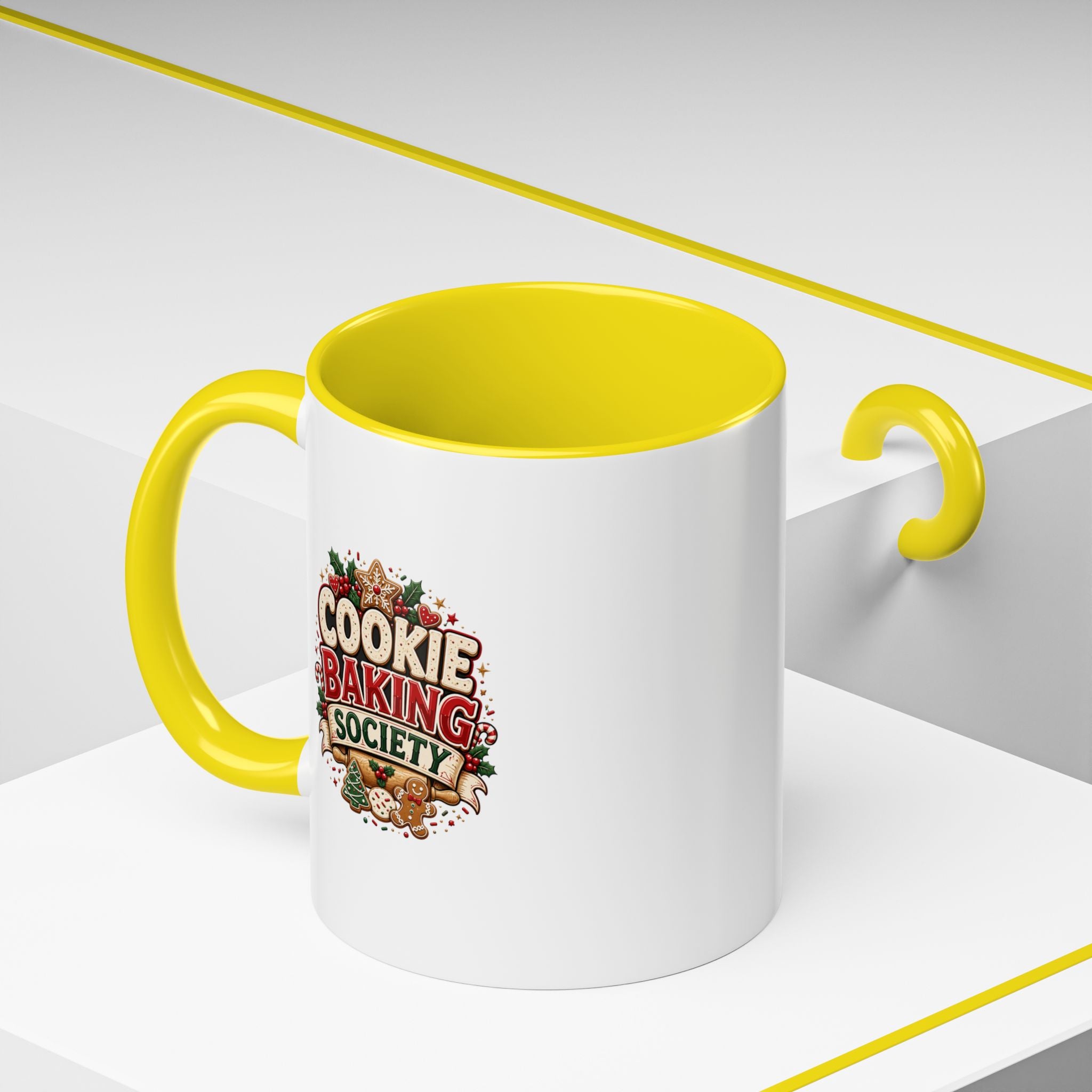 Cookie Baking Society Accent Coffee Mug — Holiday Baking Ceramic Mug
