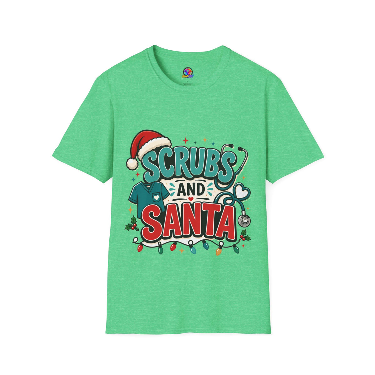 Scrubs and Santa Christmas T-Shirt — Cute Holiday Nurse Tee