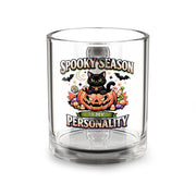 Halloween Glass Mug 10 oz  Spooky Season Is My Personality Glass Mug — 10oz Halloween Cat Pumpkin Coffee Cup