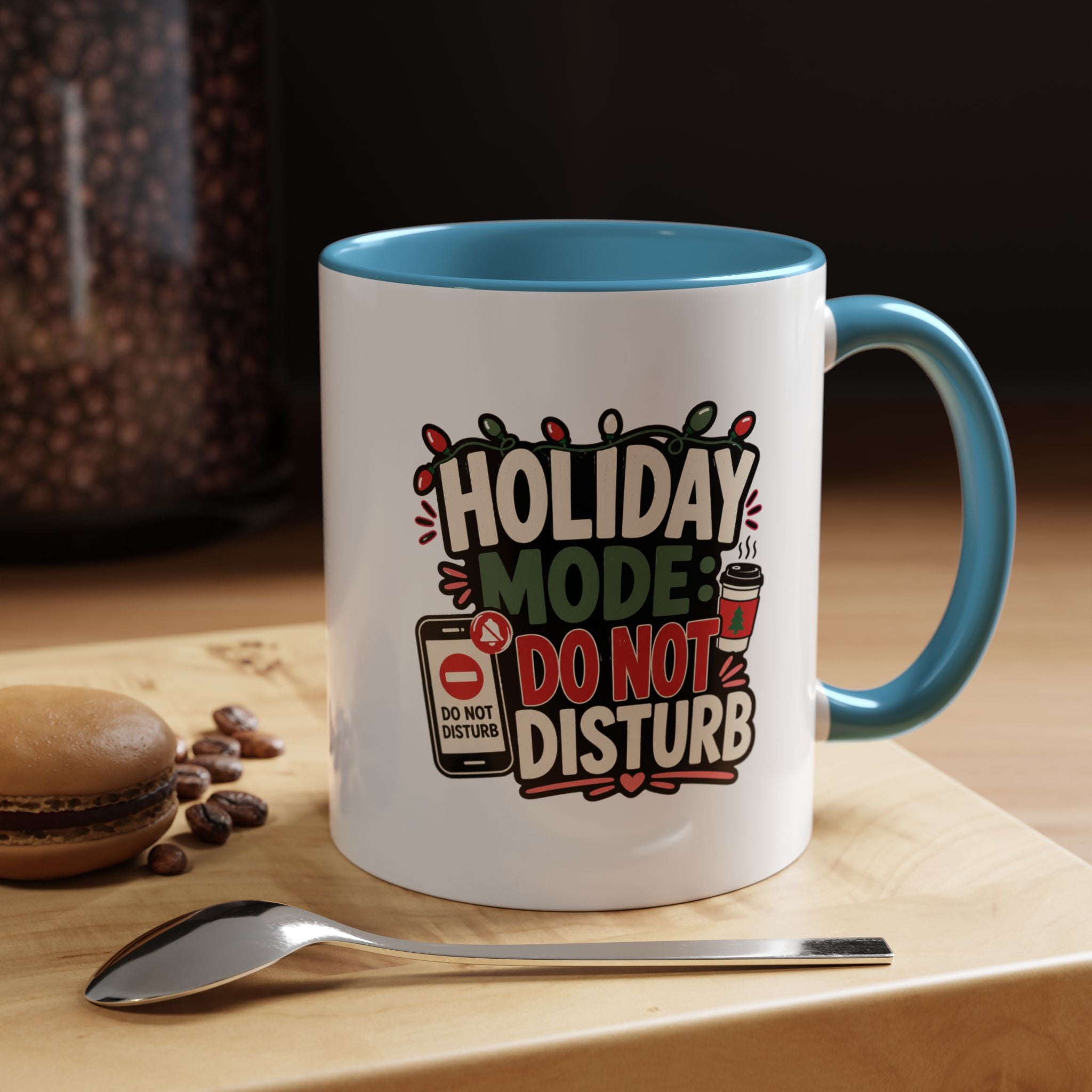 Modern Day Christmas Holiday Mode Coffee Mug — "Do Not Disturb" Accent Christmas Mug