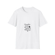 "Pumpkin Spice & Quiet Mornings" Autumn Coffee Graphic Tee - Fall Seasonal Cozy White T-Shirt - Trending Now - September 2026