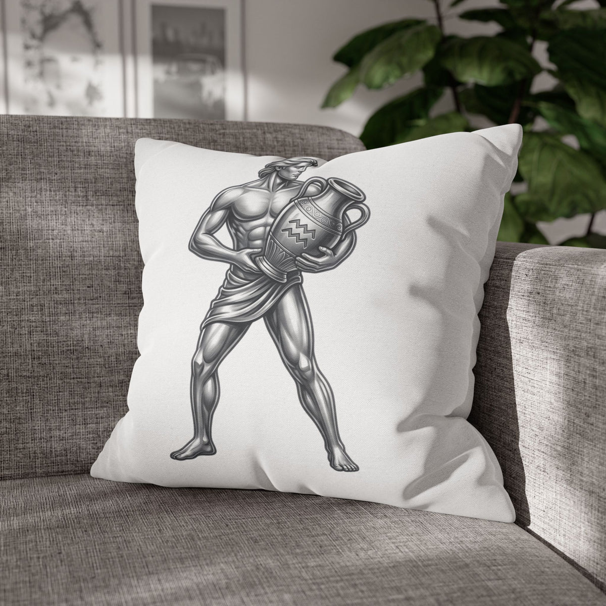 Aquarius Zodiac Pillow pillowcase — Mythical Water Bearer Decorative Throw Pillow