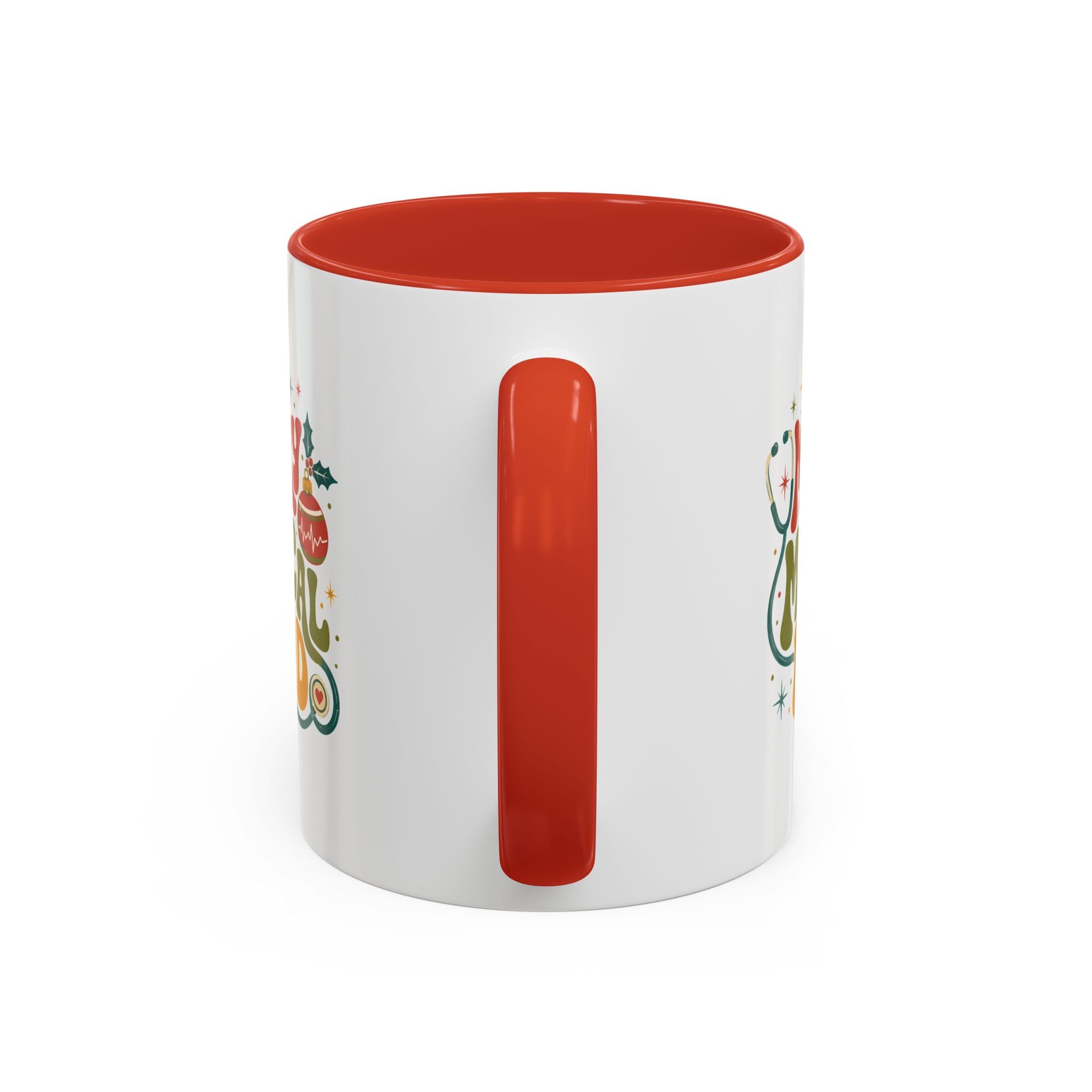 Modern Day Christmas Merry Medical Mood Accent Coffee Mug — Holiday Nurse & Doctor Gift