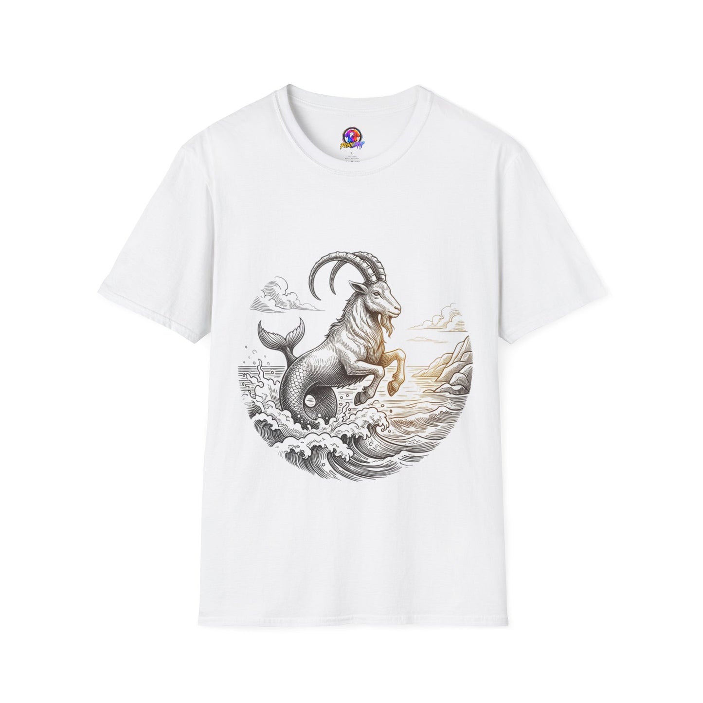 Capricorn Goat-Mermaid T-Shirt — Mythical Sea Goat Zodiac Tee