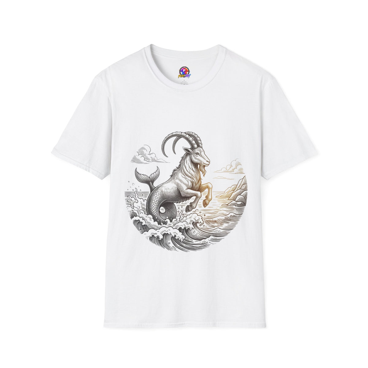 Capricorn Goat-Mermaid T-Shirt — Mythical Sea Goat Zodiac Tee