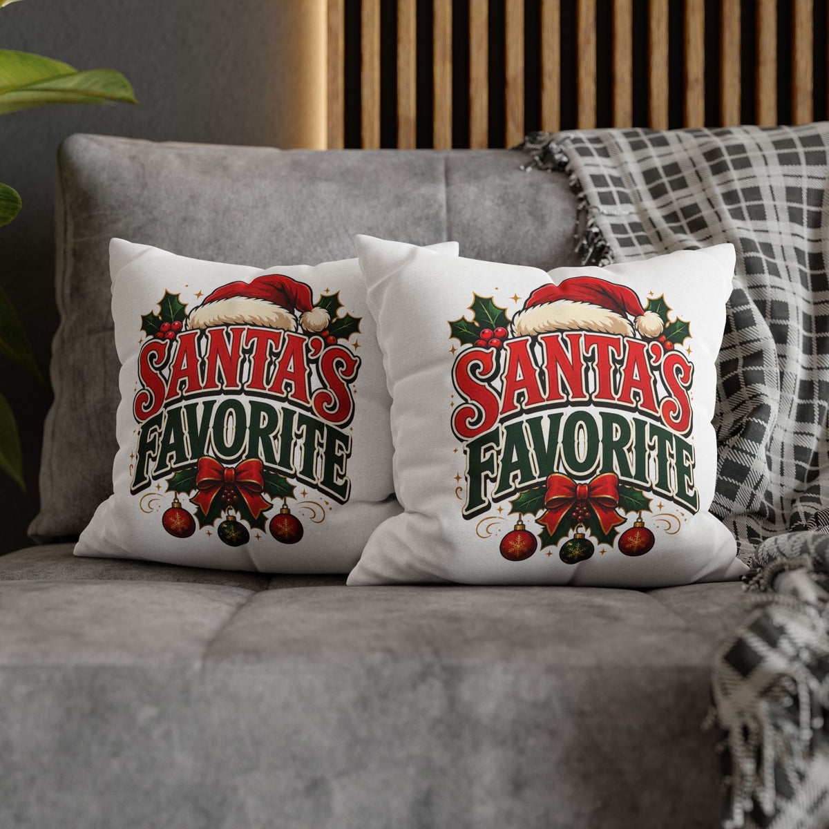 Christmas Santa's Favorite Holiday Pillowcase — Festive Christmas Decorative Cushion Cover